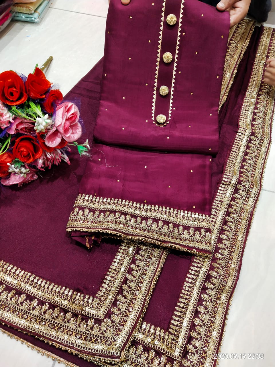 WhatsApp Image 2024-09-24 at 18.18.00_819ad665 Tabby silk all over Chinon 4 side dupatta 555000049 - Image 1